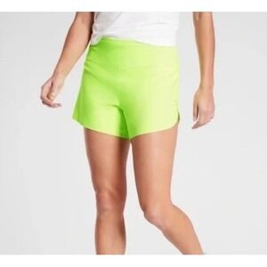 Athleta Run With It 3 Inch Shorts Neon Lime Green Athletic Size Medium